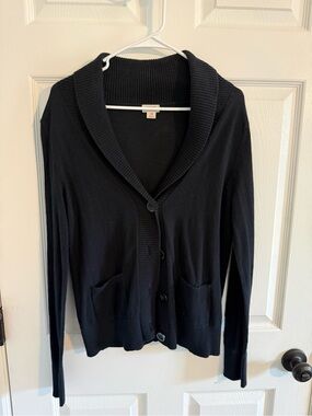 Mossimo Supply Co. Black Shawl-Collar Button Cardigan